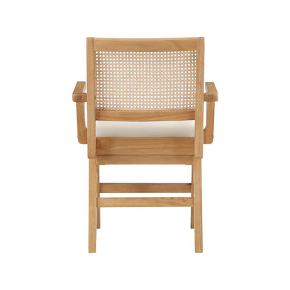 Abby Cream Vegan Leather Dining Arm Chair, Set of 2