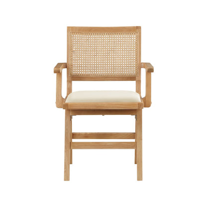 Abby Cream Vegan Leather Dining Arm Chair, Set of 2
