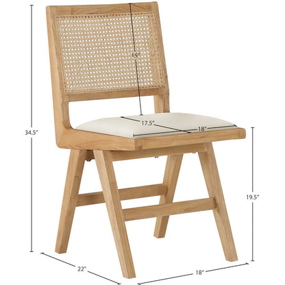 Abby Cream Vegan Leather Dining Side Chair, Set of 2