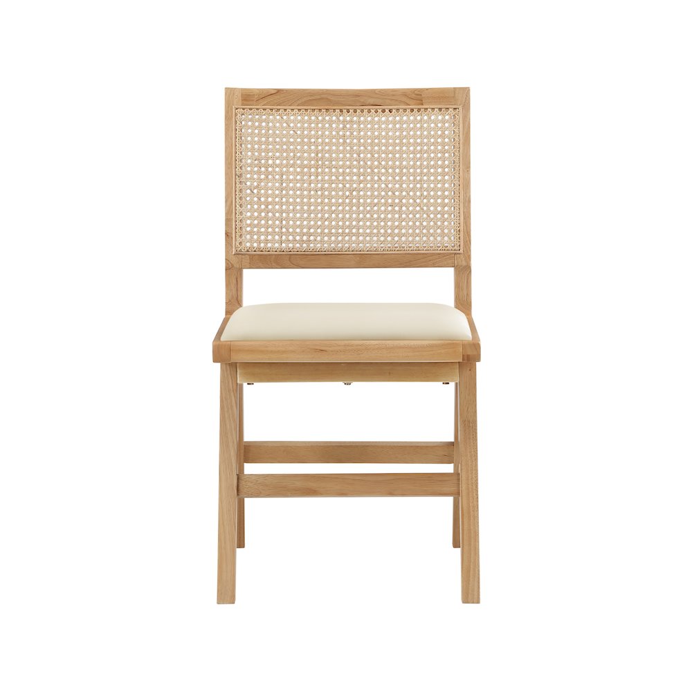 Abby Cream Vegan Leather Dining Side Chair, Set of 2