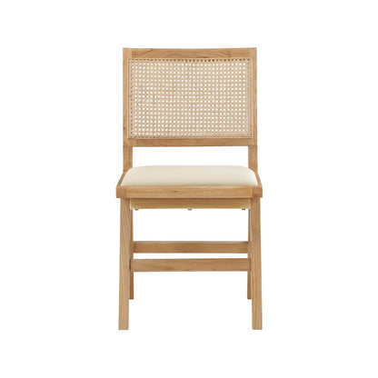 Abby Cream Vegan Leather Dining Side Chair, Set of 2