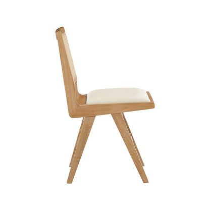 Abby Cream Vegan Leather Dining Side Chair, Set of 2
