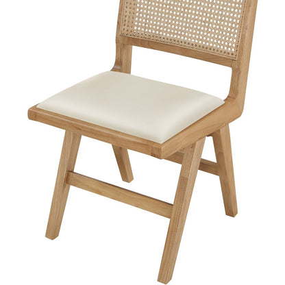 Abby Cream Vegan Leather Dining Side Chair, Set of 2