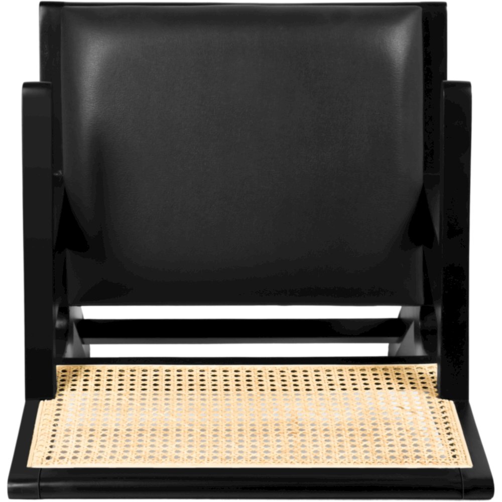 Abby Black Vegan Leather Dining Arm Chair, Set of 2