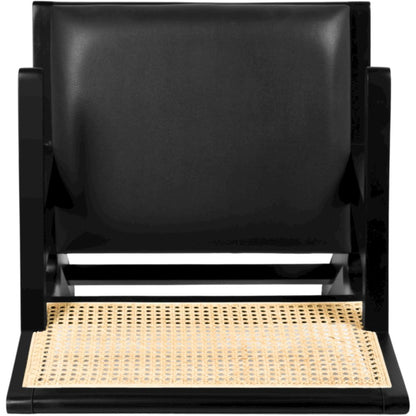 Abby Black Vegan Leather Dining Arm Chair, Set of 2