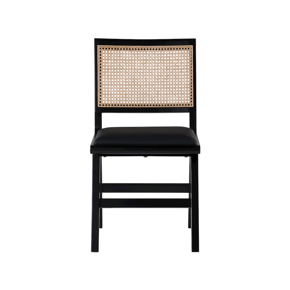 Abby Black Vegan Leather Dining Side Chair, Set of 2