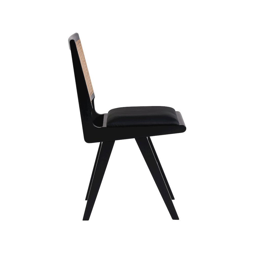 Abby Black Vegan Leather Dining Side Chair, Set of 2