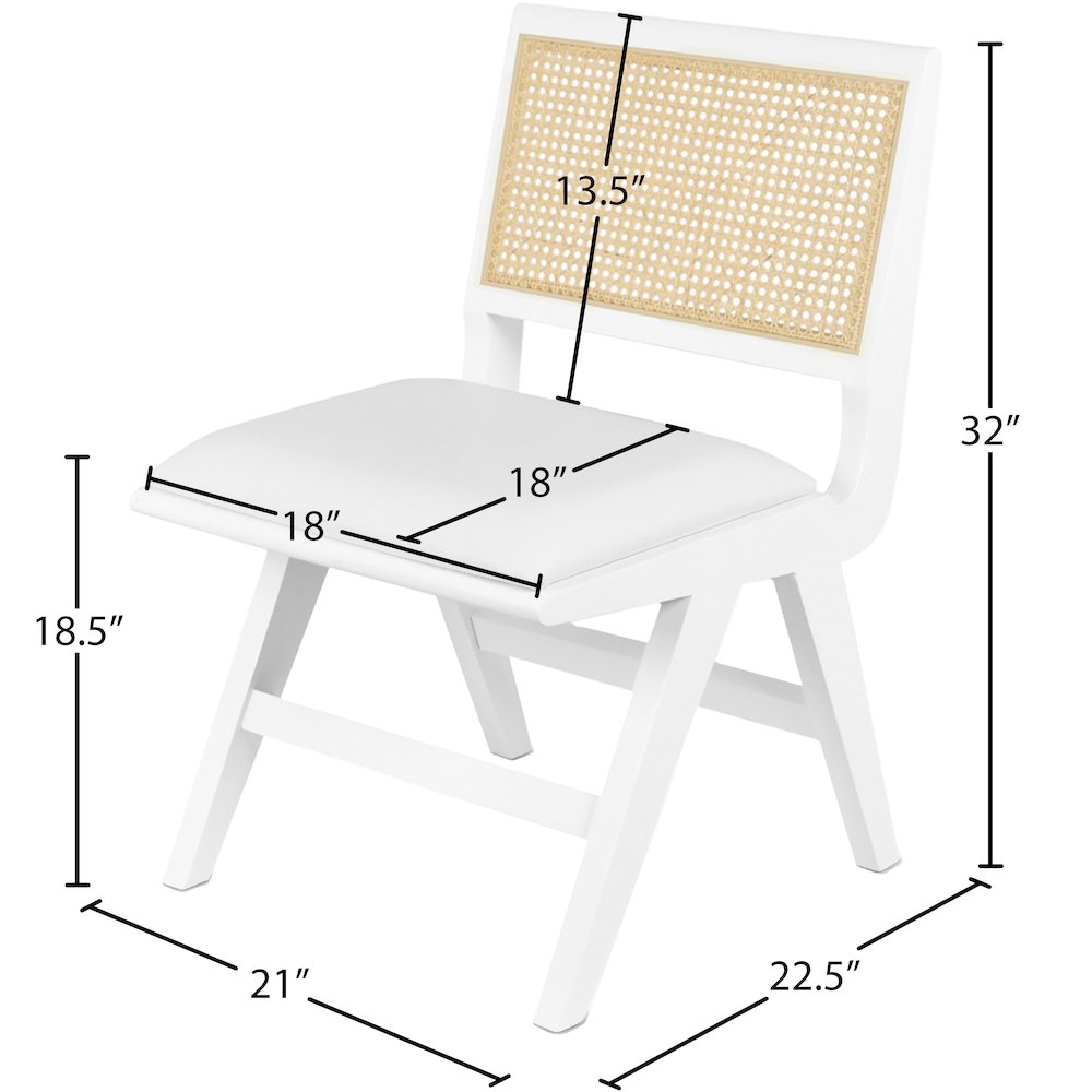 Abby Cream Vegan Leather Dining Side Chair, Set of 2