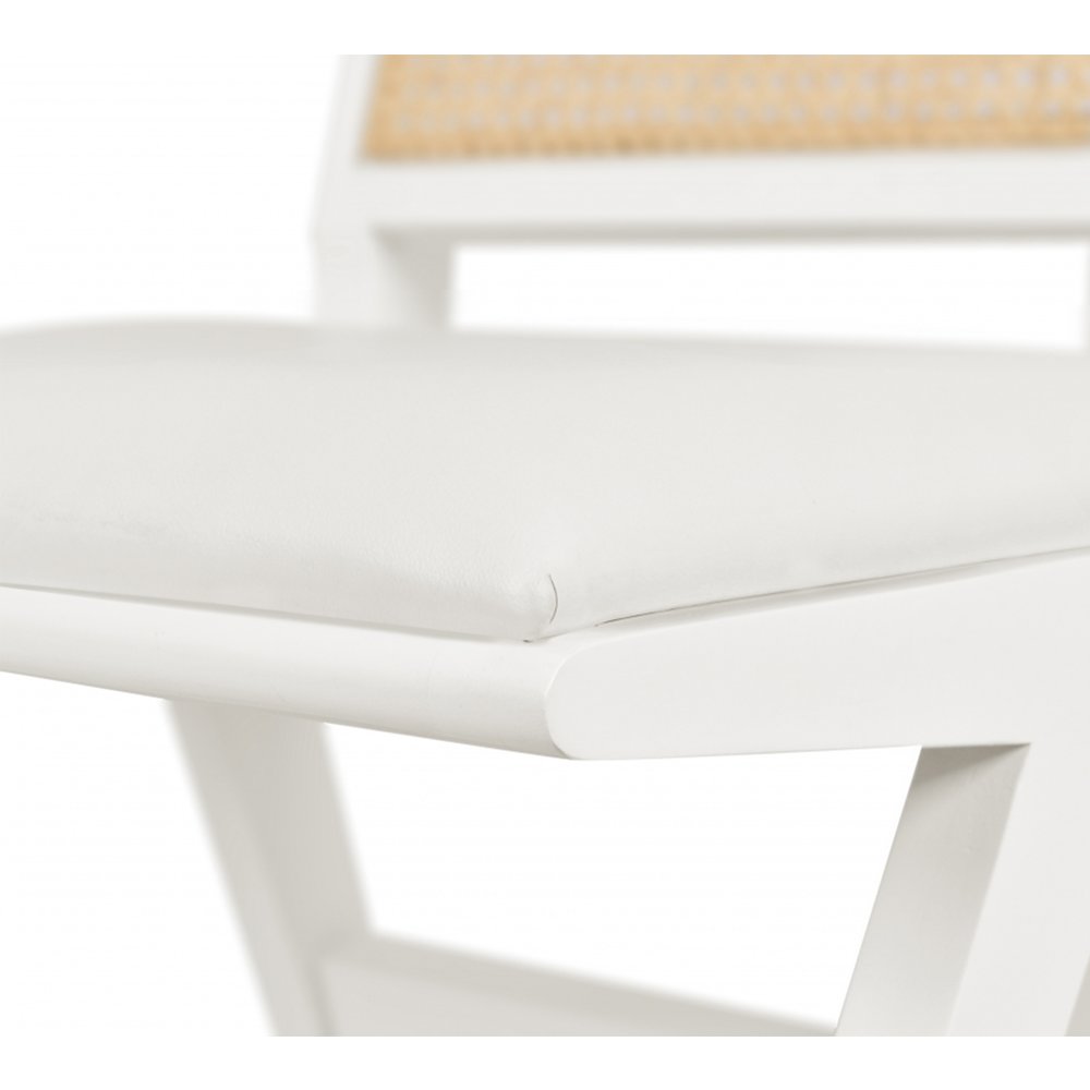 Abby Cream Vegan Leather Dining Side Chair, Set of 2