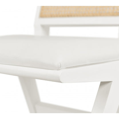 Abby Cream Vegan Leather Dining Side Chair, Set of 2