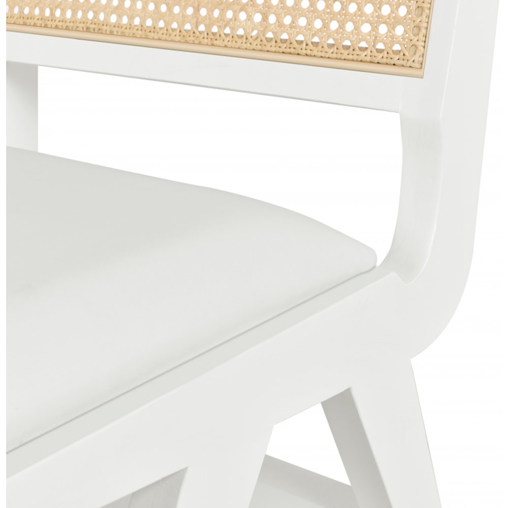 Abby Cream Vegan Leather Dining Side Chair, Set of 2