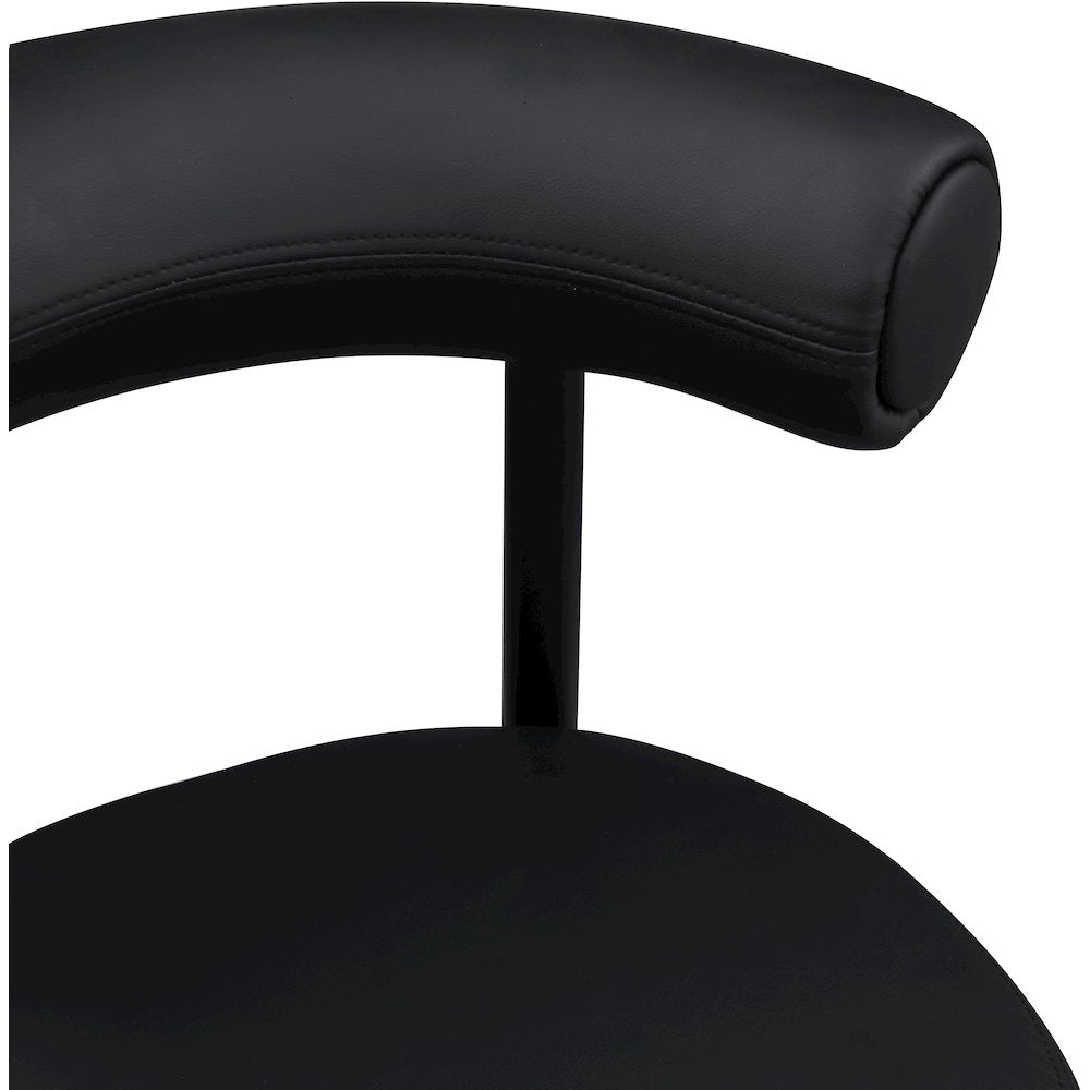 Bordeaux Black Vegan Leather Counter Stool, Set of 2