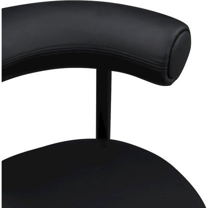 Bordeaux Black Vegan Leather Counter Stool, Set of 2