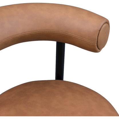Bordeaux Cognac Vegan Leather Counter Stool, Set of 2