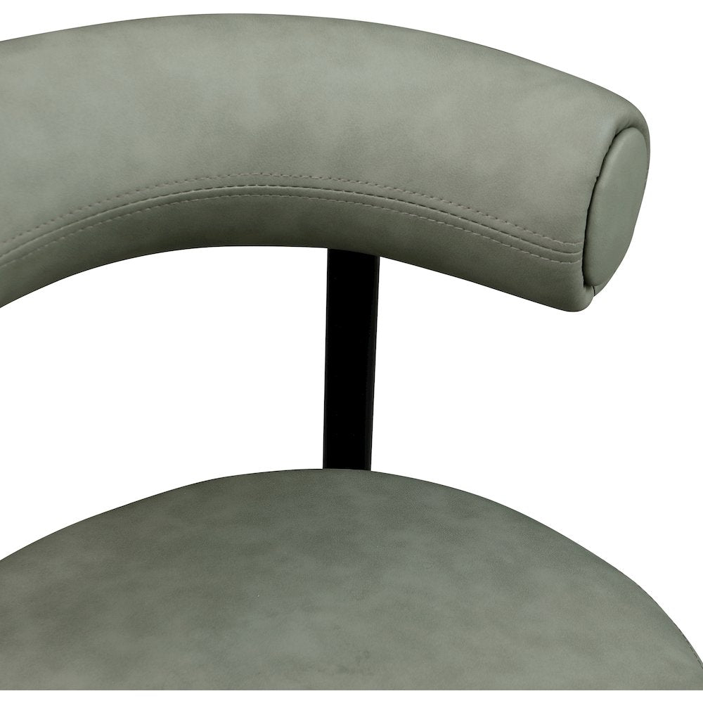 Bordeaux Green Vegan Leather Counter Stool, Set of 2