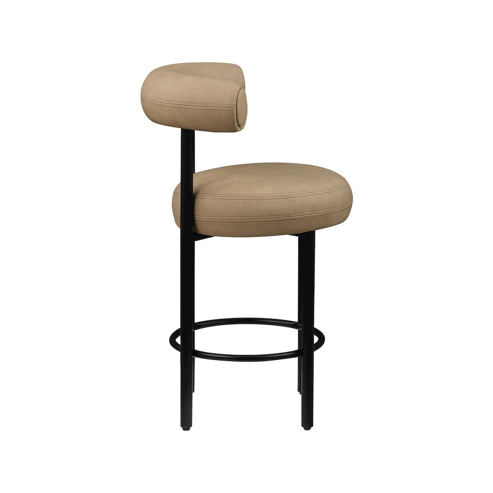 Bordeaux Tan Vegan Leather Counter Stool, Set of 2