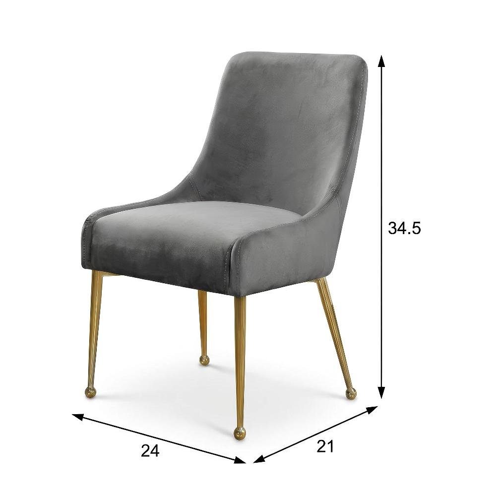 Gold Velvet Dining Chairs Set of 2 with Contemporary Design and Cushioned Seats
