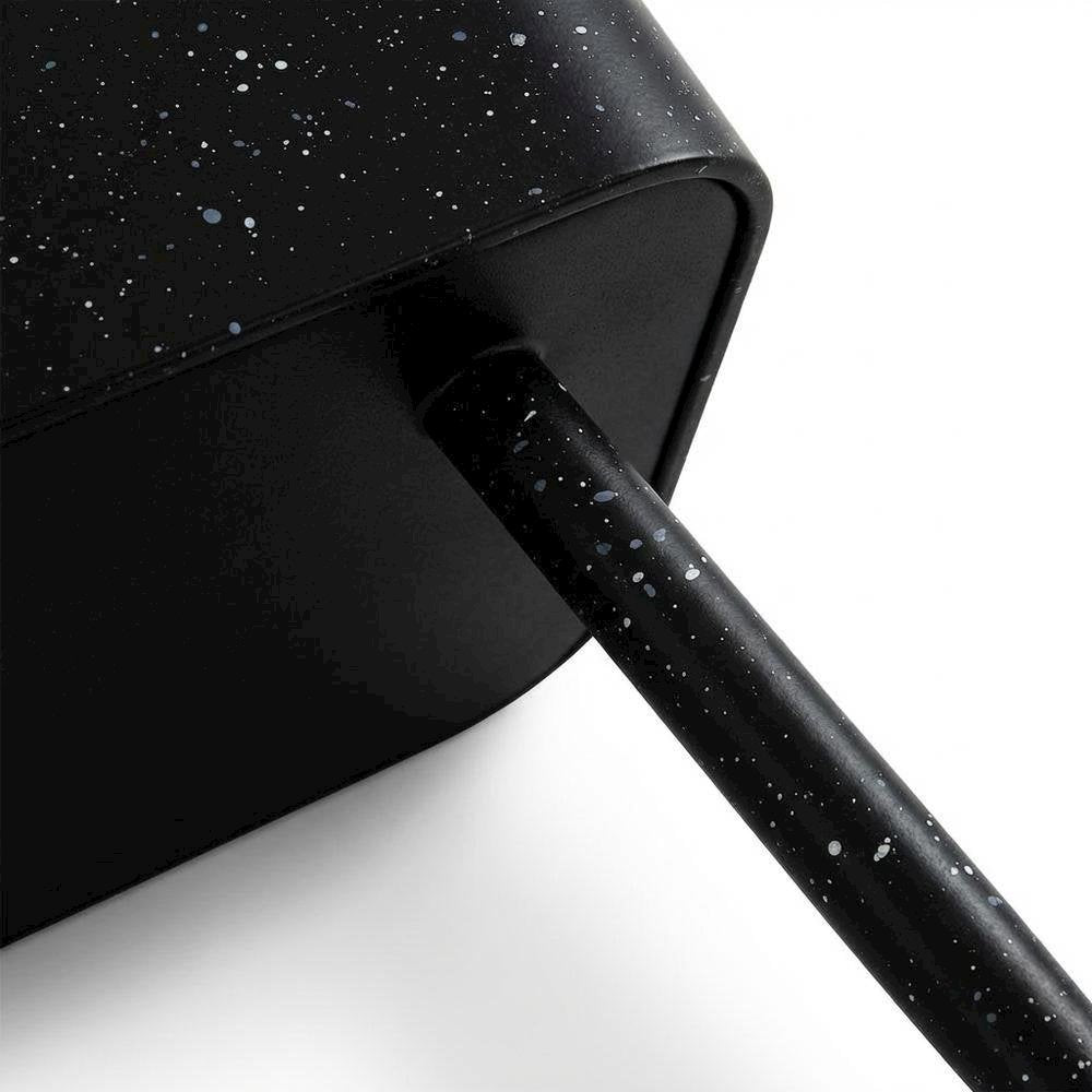 Black Iron Nightstand with Contemporary Style and Terrazzo Black Finish