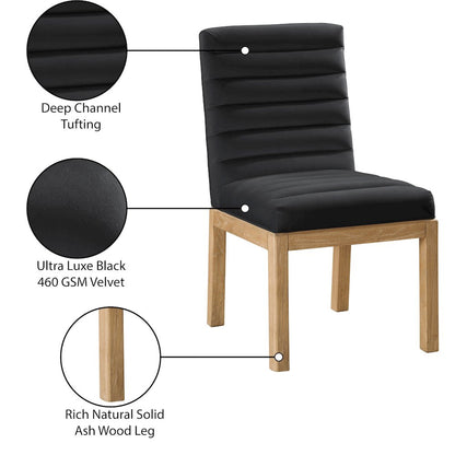 Evelyn Black Velvet Dining Chair