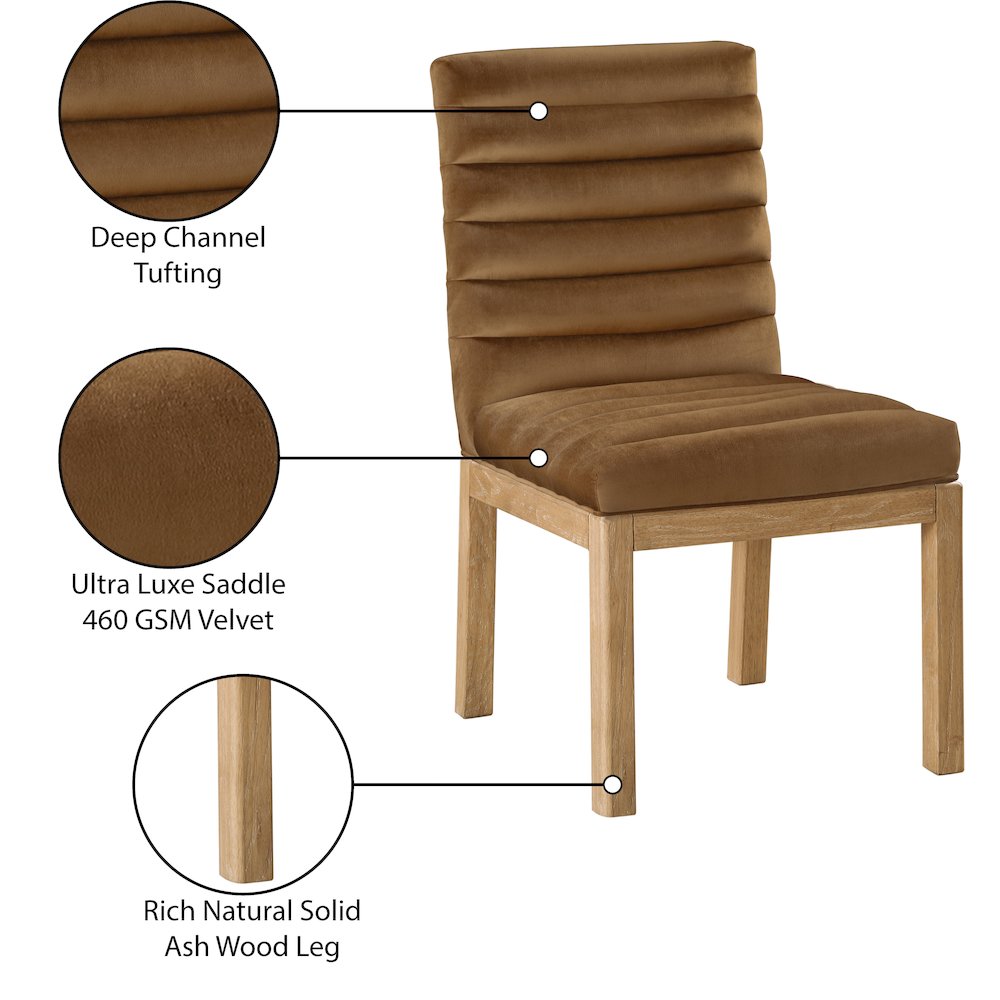 Evelyn Saddle Velvet Dining Chair