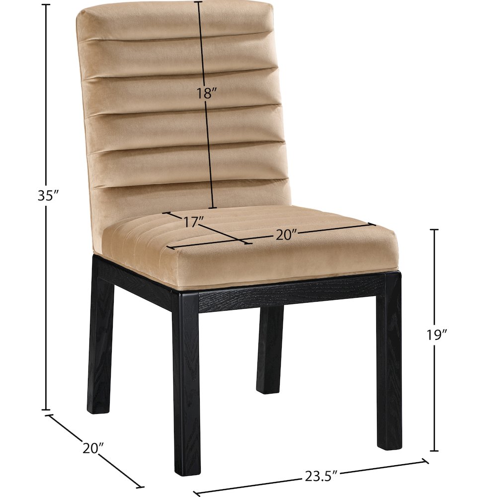 Evelyn Beige Velvet Dining Chair
