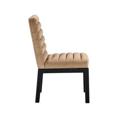 Evelyn Beige Velvet Dining Chair