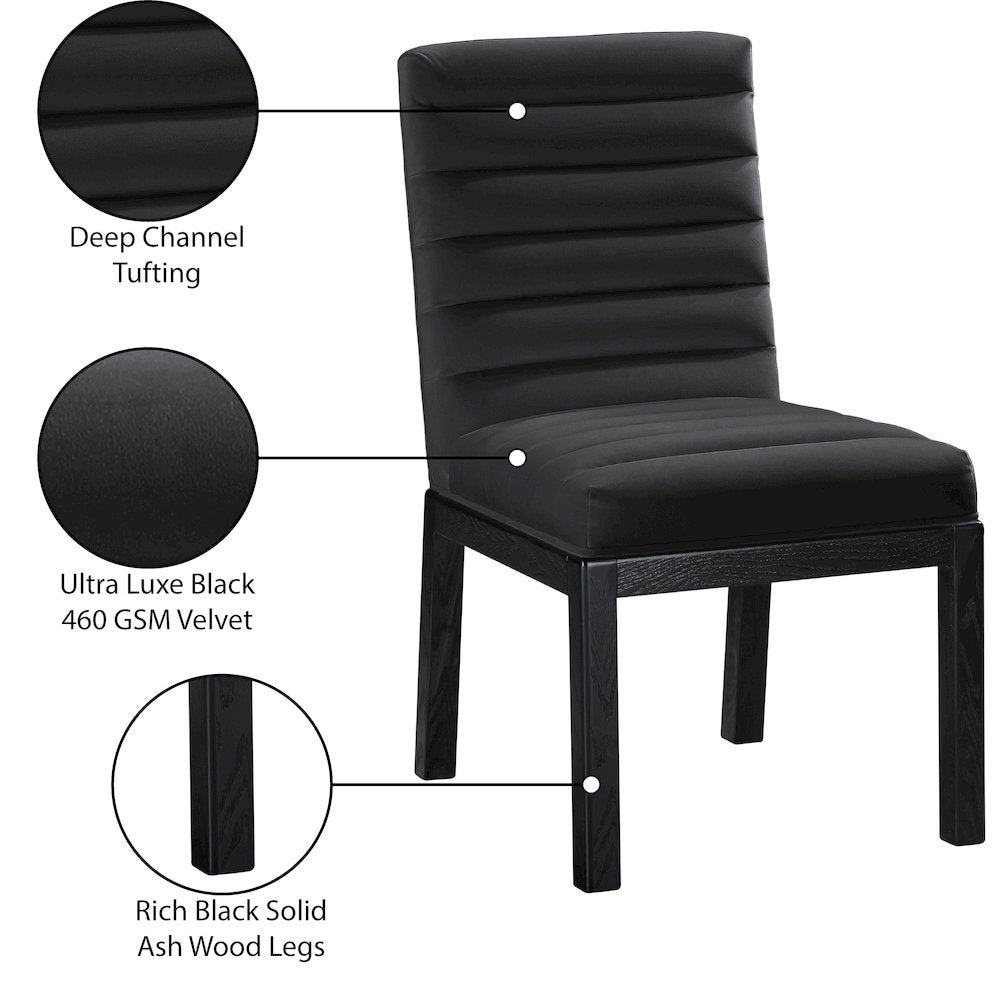 Evelyn Black Velvet Dining Chair