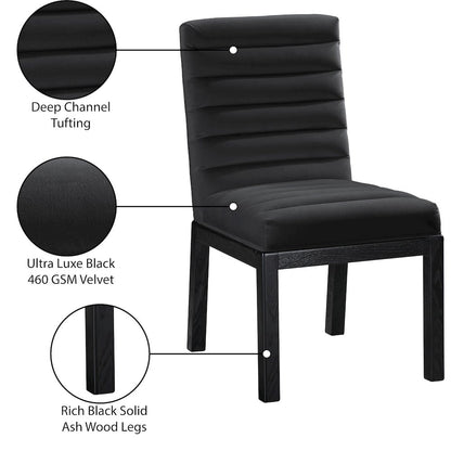 Evelyn Black Velvet Dining Chair
