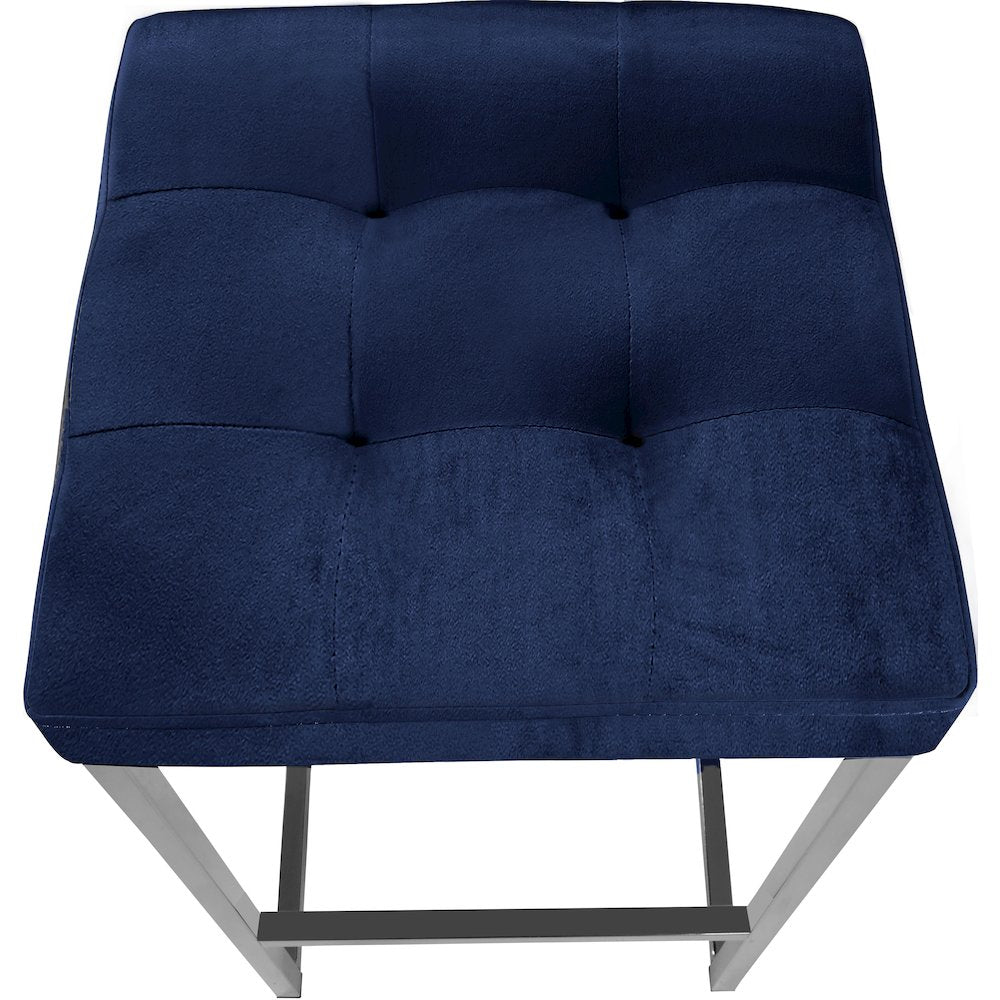Nicola Navy Velvet Stool, Set of 2