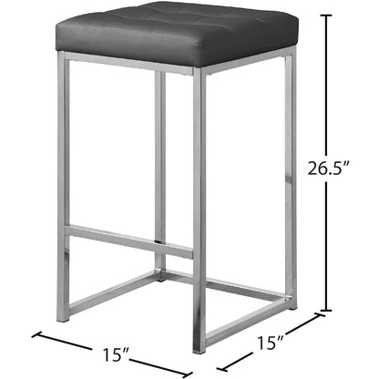Nicola Grey Vegan Leather Stool, Set of 2