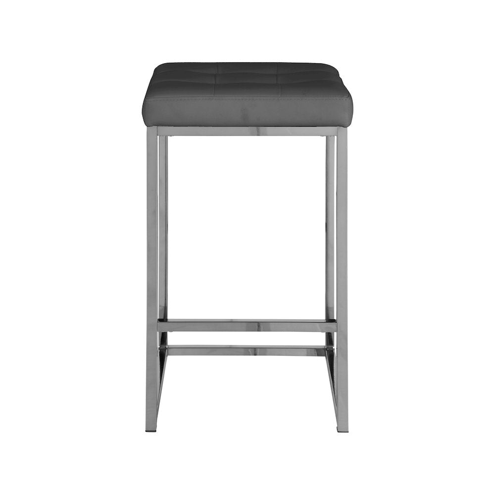 Nicola Grey Vegan Leather Stool, Set of 2