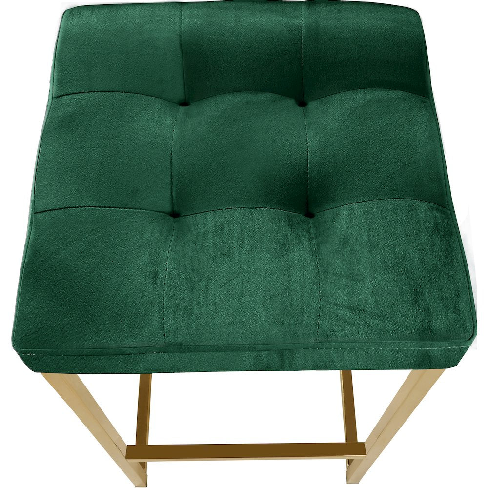 Nicola Green Velvet Stool, Set of 2
