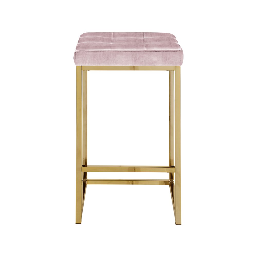 Nicola Pink Velvet Stool, Set of 2