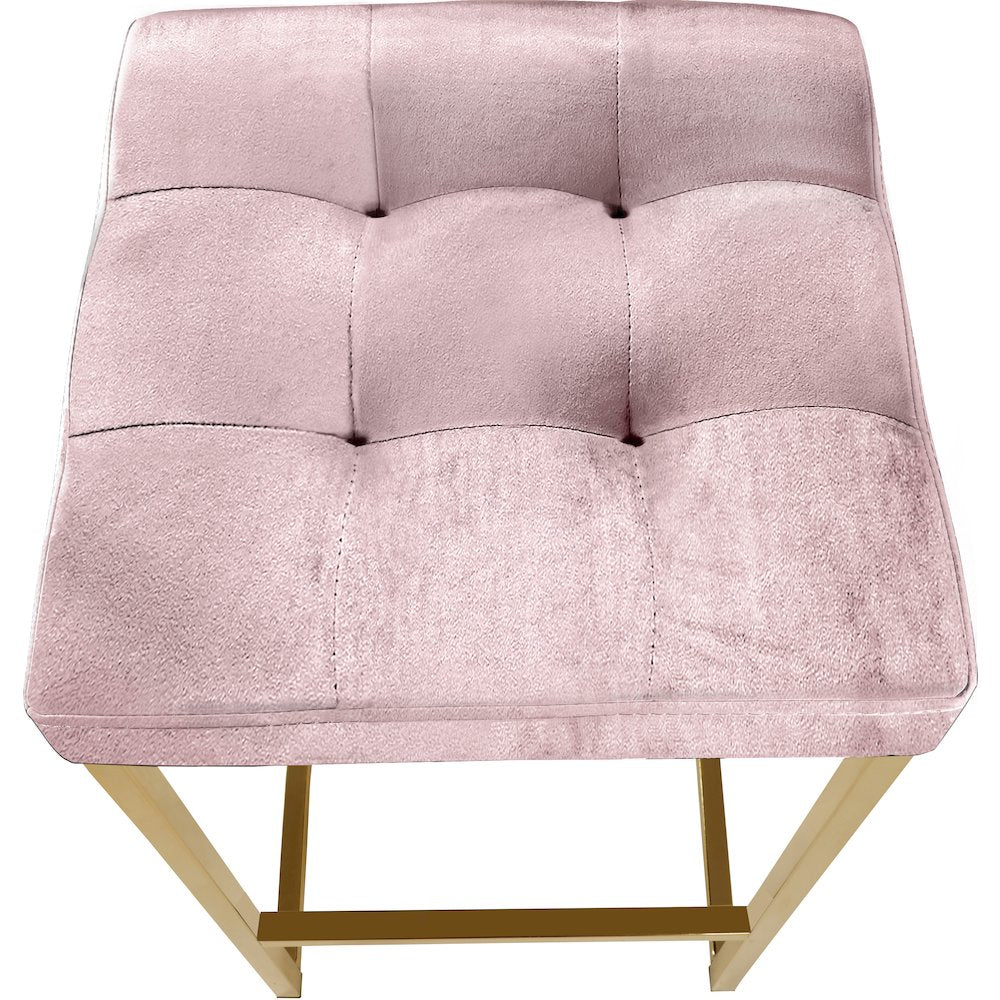 Nicola Pink Velvet Stool, Set of 2
