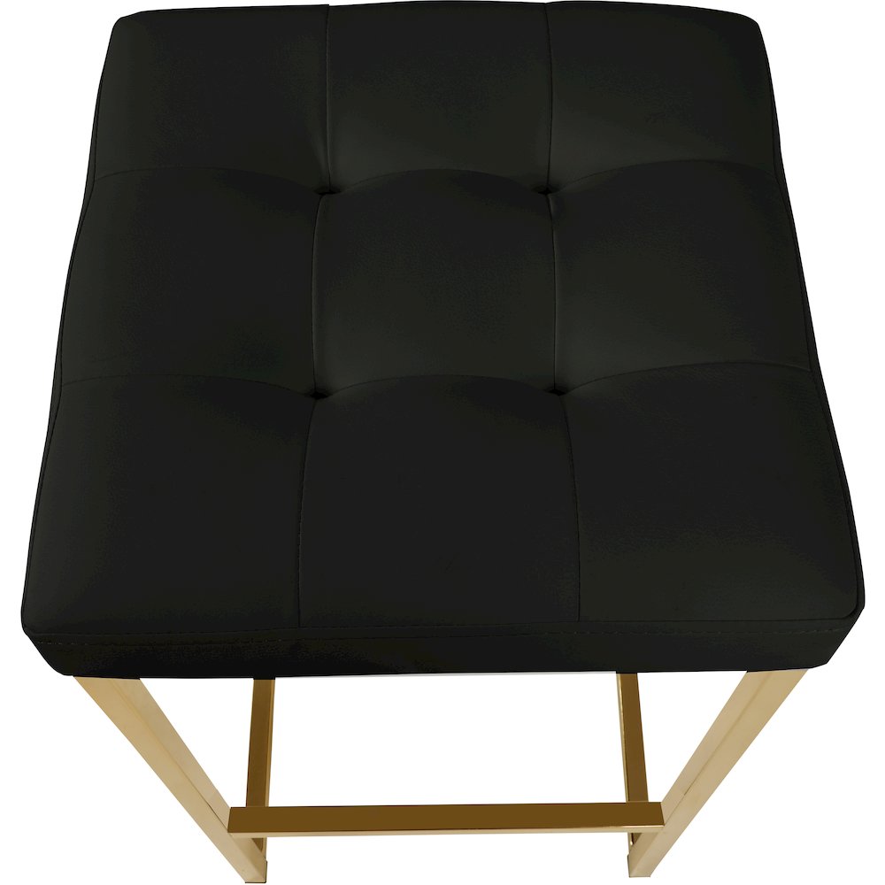 Nicola Black Vegan Leather Stool, Set of 2