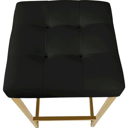 Nicola Black Vegan Leather Stool, Set of 2