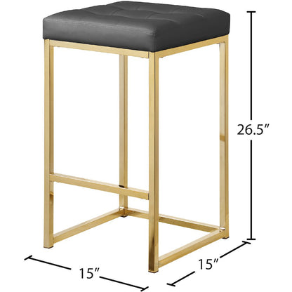 Nicola Grey Vegan Leather Stool, Set of 2