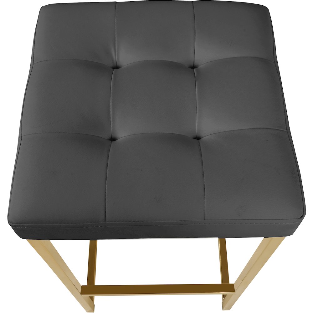 Nicola Grey Vegan Leather Stool, Set of 2