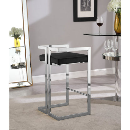 Ezra Black Velvet Stool, Set of 2