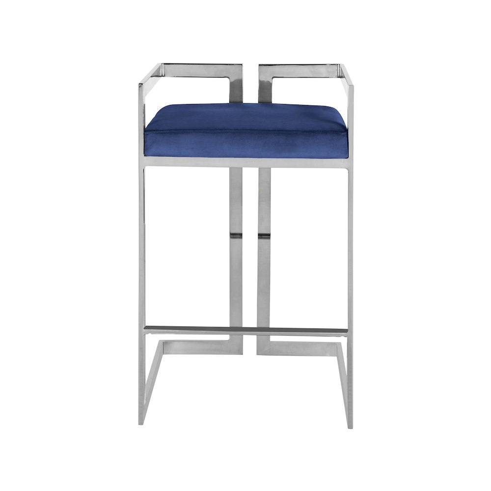Ezra Navy Velvet Stool, Set of 2