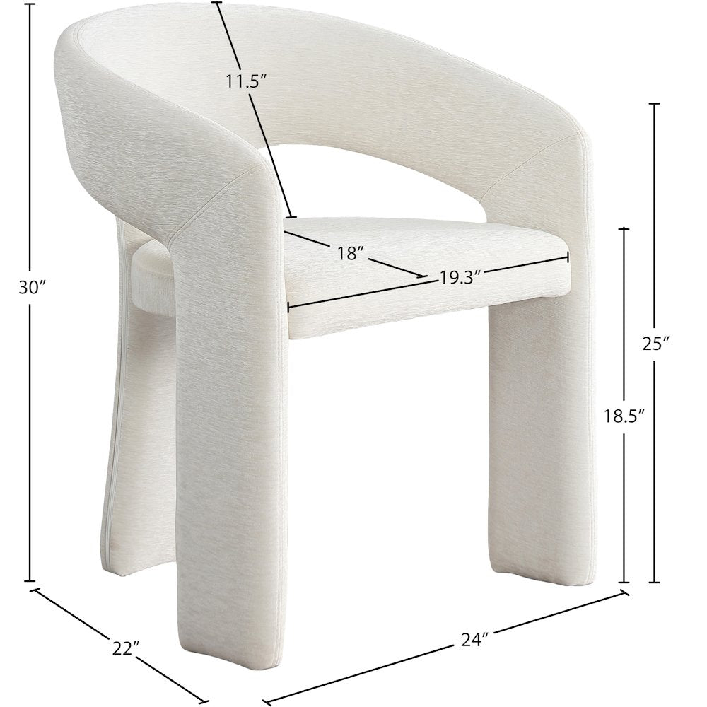 Rendition Cream Plush Fabric Dining Chair Set of 2