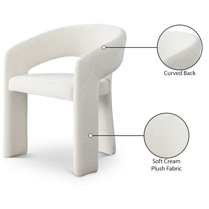 Rendition Cream Plush Fabric Dining Chair Set of 2