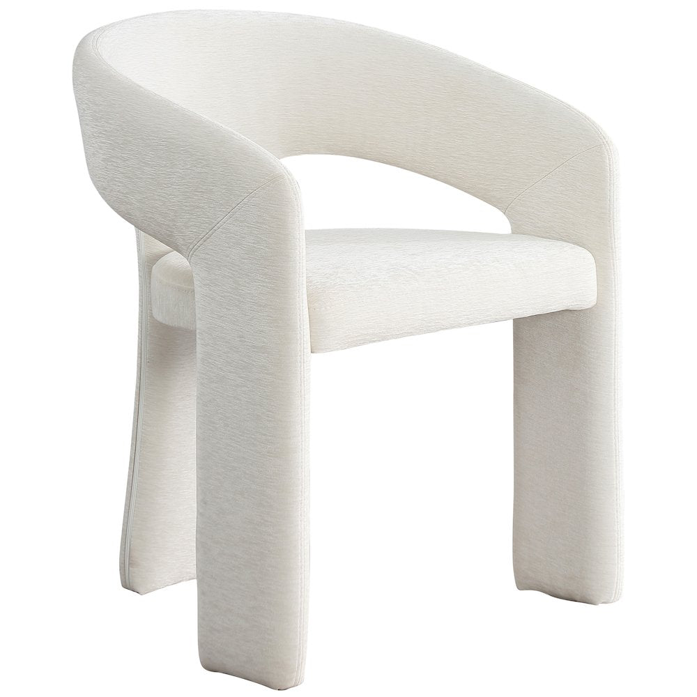Rendition Cream Plush Fabric Dining Chair Set of 2