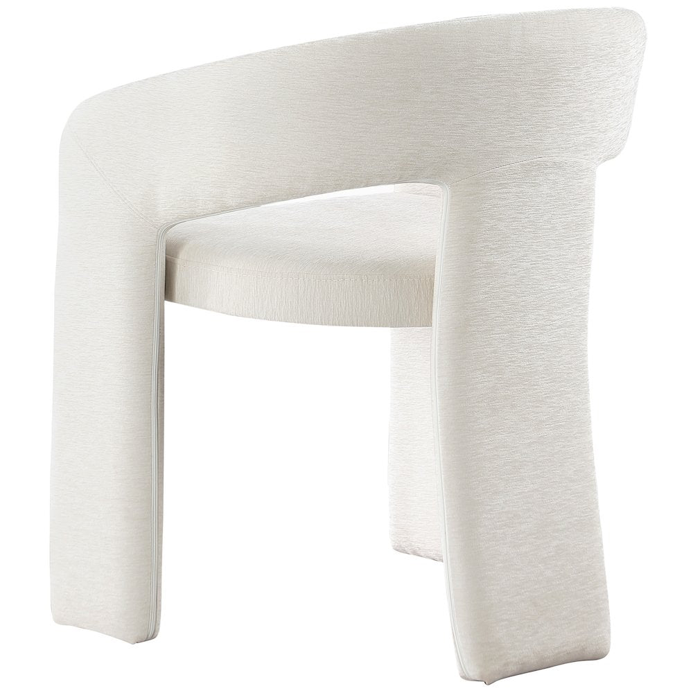 Rendition Cream Plush Fabric Dining Chair Set of 2