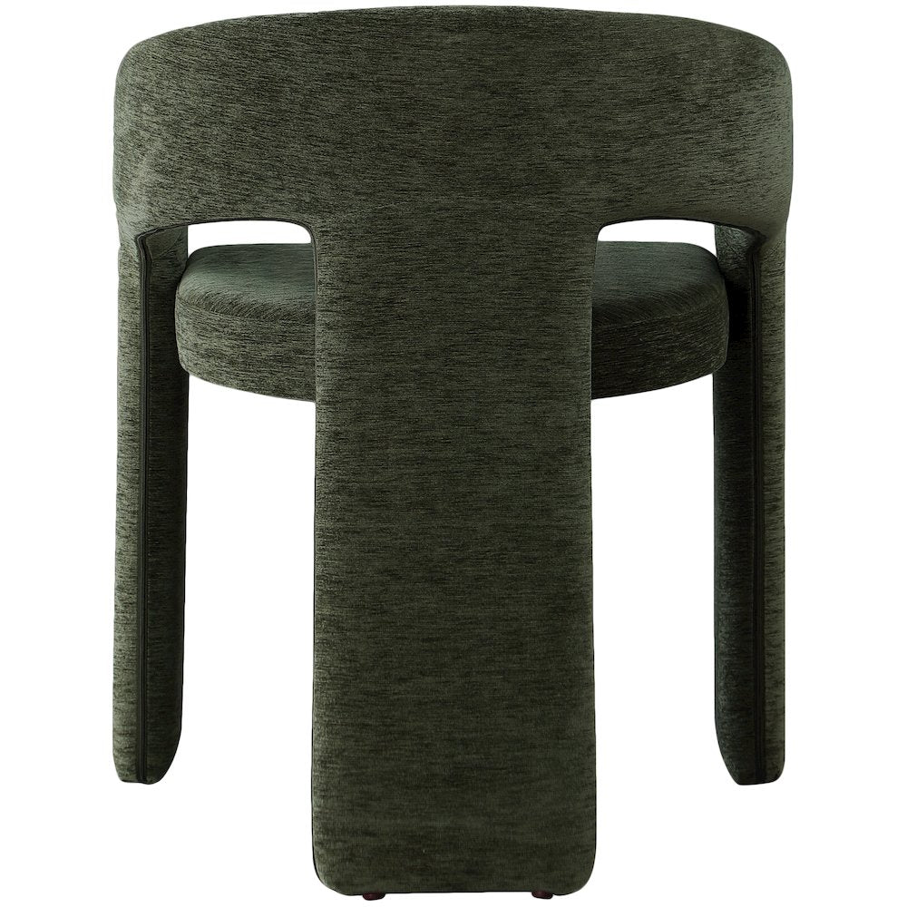 Rendition Green Plush Fabric Dining Chair Set of 2