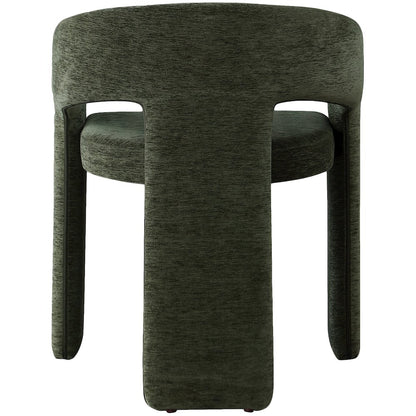 Rendition Green Plush Fabric Dining Chair Set of 2