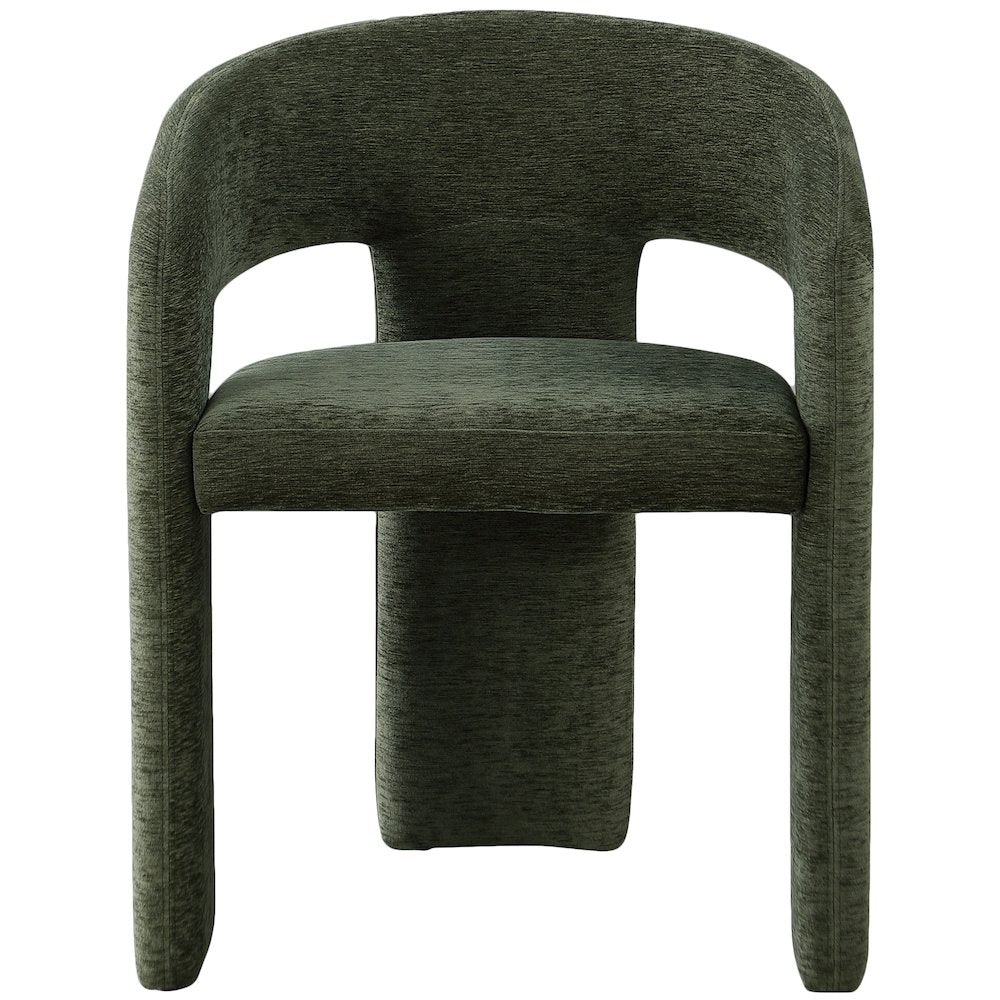 Rendition Green Plush Fabric Dining Chair Set of 2