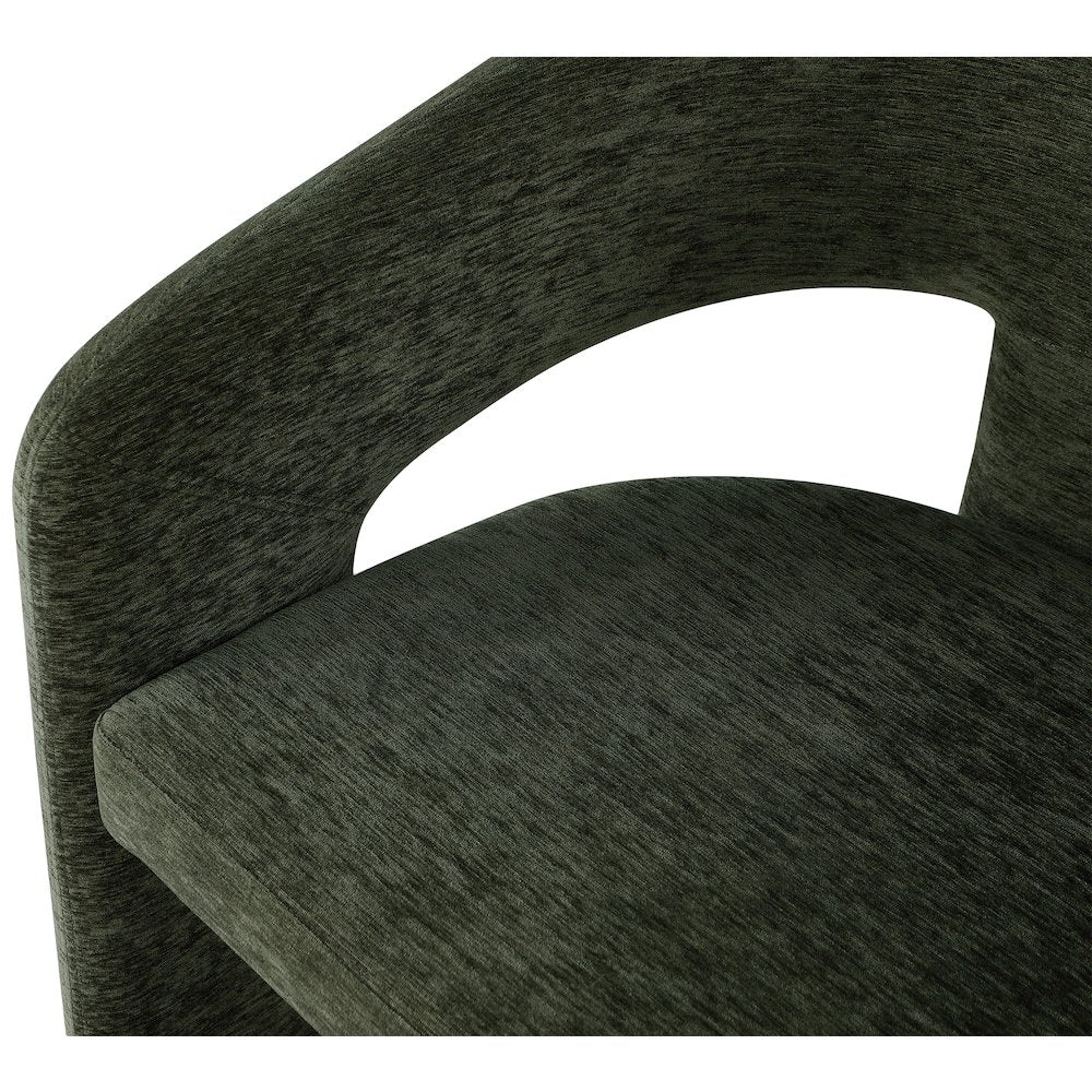 Rendition Green Plush Fabric Dining Chair Set of 2