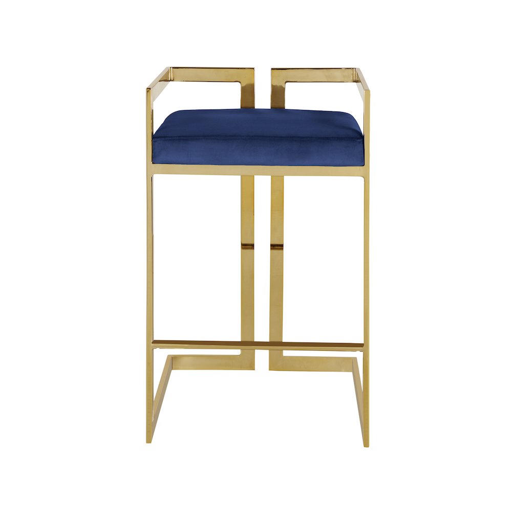 Ezra Navy Velvet Stool, Set of 2