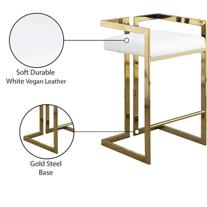 Ezra White Vegan Leather Stool, Set of 2